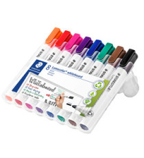 Marcatore Lumocolor whiteboard 351 - tratto 2 mm - colori assortiti - Staedtler - astuccio 8 pezzi