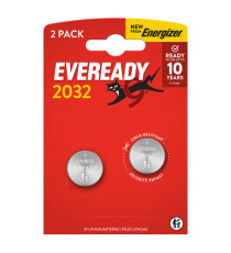 Micropila Eveready Lithium CR2032 - 3V - a pastiglia - litio - Energizer - blister 2 pezzi