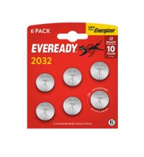 Micropila Eveready Lithium CR2032 - 3V - a pastiglia - litio - Energizer - blister 6 pezzi