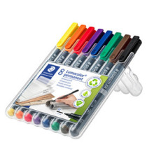 Pennarello Lumocolor Permanent 317 - punta 1,0mm - colori assortiti  - Staedtler - astuccio 8 colori