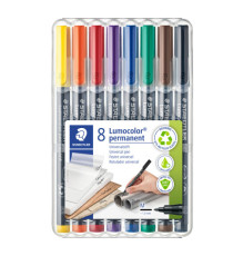 Pennarello Lumocolor Permanent 317 - punta 1,0mm - colori assortiti  - Staedtler - astuccio 8 colori