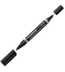 Pennarello Lumocolor Permanent Duo 348 punta feltro - punta 0,6mm e 1,5mm - astuccio 4 colori - Staedtler