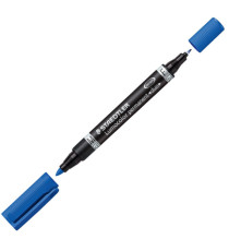 Pennarello Lumocolor Permanent Duo 348 punta feltro - punta 0,6mm e 1,5mm - astuccio 4 colori - Staedtler