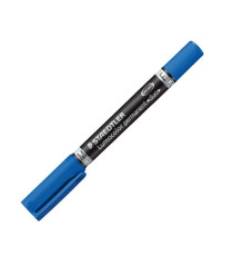 Pennarello Lumocolor Permanent Duo 348 punta feltro - punta 0,6mm e 1,5mm - blu - Staedtler