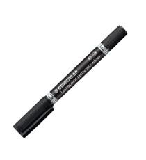 Pennarello Lumocolor Permanent Duo 348 punta feltro - punta 0,6mm e 1,5mm - nero - Staedtler