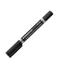 Pennarello Lumocolor Permanent Duo 348 punta feltro - punta 0,6mm e 1,5mm - nero - Staedtler