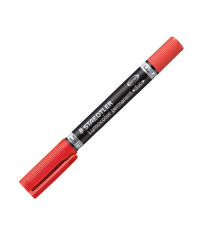 Pennarello Lumocolor Permanent Duo 348 punta feltro - punta 0,6mm e 1,5mm - rosso - Staedtler