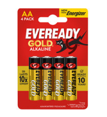 Pila stilo AA - 1,5V - Eveready Gold - alcalina - Energizer - blister 4 pezzi