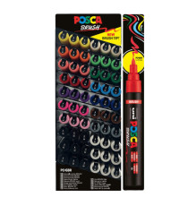 Marcatore Posca Brush - punta pennello - colori assortiti - Uni - expo 60 pezzi