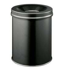 Cestino gettacarte SAFE - tondo - autoestinguente - nero - 15 L - Durable