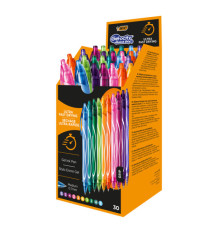 Penna a sfera a scatto Gelocity Quick Dry - punta 0,7 mm - 10 colori assortiti - Bic - box 30 pezzi