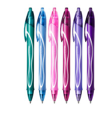 Penna a sfera a scatto Gelocity Quick Dry - punta 0,7 mm - 10 colori assortiti - Bic - box 30 pezzi