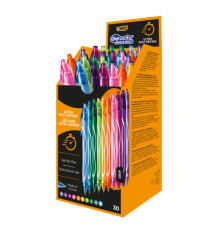 Penna a sfera a scatto Gelocity Quick Dry - punta 0,7 mm - 10 colori assortiti - Bic - box 30 pezzi