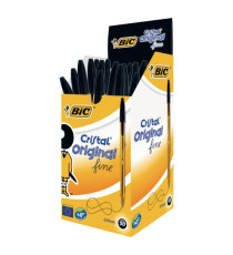 Penna a sfera Cristal - punta fine 0,8 mm - nero - Bic - conf. 50 pezzi