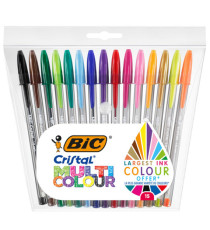 Penna a sfera Cristal multicolor - punta 1,6 mm - colori assortiti - Bic - conf. 15 pezzi