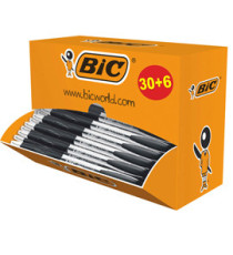 Penne a sfera a scatto Atlantis Classic - punta 1,0mm  - nero  - Bic - conf. 30 + 6 pezzi