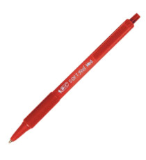 Penne a sfera a scatto Soft Feel - punta 1,0mm - rosso - Bic - conf. 12 pezzi