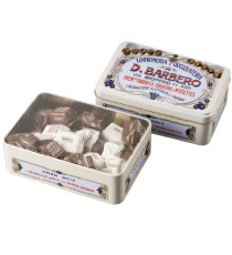 Scrigno regalo - con tartufi misti - 130 gr - metallo - panna - Barbero