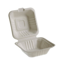 Vaschette Hamburger box Take Away Bio - 15 x 15 cm - Leone - conf. 50 pezzi