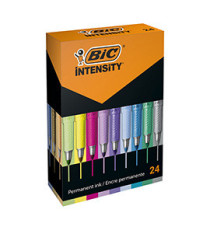 Marcatore permanente Intensity - punta tonda - colori assortiti - Bic - 24 pezzi