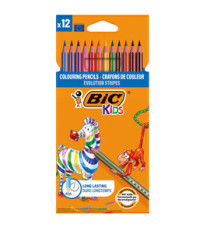 Matita colorata in resina Evolution Stripes - colori assortiti - Bic - conf. 12 pezzi