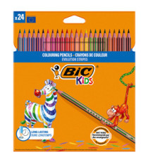 Matita colorata in resina Evolution Stripes - colori assortiti - Bic - conf. 24 pezzi