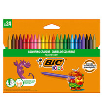 Pastelli Plastidecor - in plastica - colori assortiti - Bic - conf. 24 pezzi