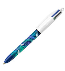 Penna a sfera scatto multifunzione 4 Colors Decor - fantasie assortite - Bic - expo 30 pezzi