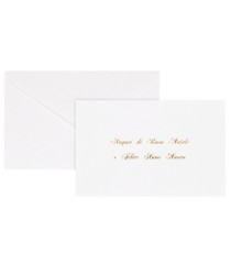 Biglietto natale con busta - 9 x 14 cm - stampa oro - bianco - Rex Sadoch