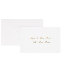 Biglietto natale con busta - 9 x 14 cm - stampa oro - bianco - Rex Sadoch