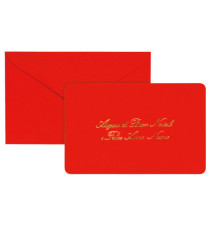 Biglietto natale con busta - 9 x 14 cm - stampa oro - rosso - Rex Sadoch