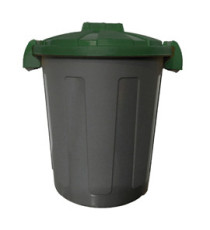 Contenitore portarifiuti Dusty - diametro 36 cm - altezza 45 cm -  25 L - coperchio verde - Mobil Plastic