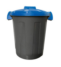 Contenitore portarifiuti Dusty - diametro 36 cm - altezza 45 cm - 25 litri - coperchio blu - Mobil Plastic