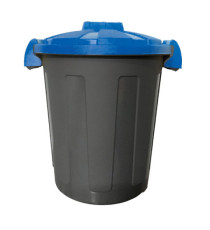 Contenitore portarifiuti Dusty - diametro 36 cm - altezza 45 cm - 25 litri - coperchio blu - Mobil Plastic