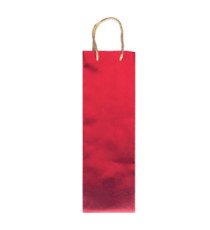 Portabottiglie natale - 12 x 37 x 9 cm - carta metal - rosso - Sadoch