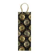 Portabottiglie natale - 37 x 12 x 9 cm - carta patinata - nero/oro - Rex Sadoch