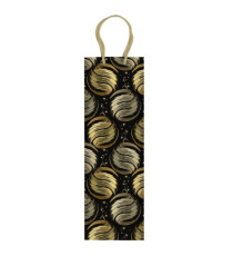 Portabottiglie natale - 37 x 12 x 9 cm - carta patinata - nero/oro - Rex Sadoch
