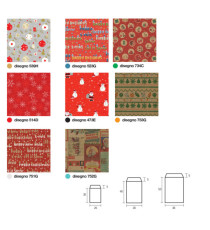 Sacchetto regalo - fantasia Natale assortite - c/patella adesiva - Rex Sadoch - expo 150 pezzi