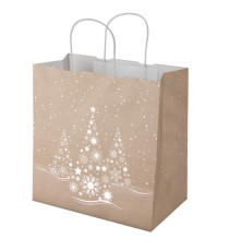 Shopper - maniglie cordino - 32 x 23 x 35 cm - carta kraft - Xmas Dream - avana - Mainetti Bags - conf. 25 pezzi