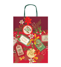 Shopper collezione Tanti Auguri - con manici - 26 x 34,5 x 12 cm - fantasia natale - Rex Sadoch