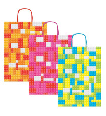 Shopper Mattoncini - con manici - 16 x 21 x 8 cm - colori assortiti - Rex Sadoch