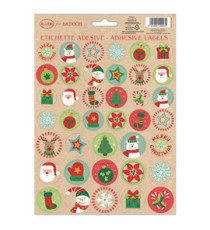 Stickers adesivi fustellati - motivi natale - colori assortiti - Rex Sadoch