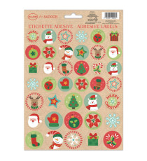 Stickers adesivi fustellati - motivi natale - colori assortiti - Rex Sadoch