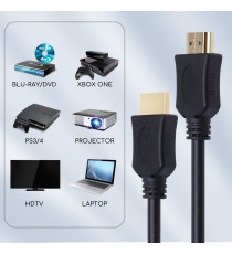 Cavo HDMI 5m Nero Rame PVC Audio Video Full HD per TV Smart Box PC Console Monitor Proiettori Plug & Play CE
