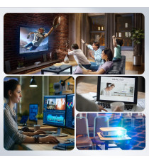 Cavo HDMI 5m Nero Rame PVC Audio Video Full HD per TV Smart Box PC Console Monitor Proiettori Plug & Play CE