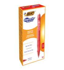 Penna a sfera a scatto Gelocity  - punta 0,7mm - rosso - Bic - conf. 12 pezzi