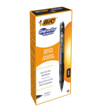 Penna a sfera a scatto Gelocity - punta 0,7mm - nero  - Bic - conf.12 pezzi