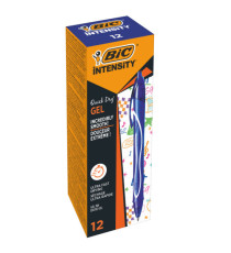 Penna a sfera a scatto Intensity Quick Dry - punta 0,7mm - blu  - Bic - conf. 12 pezzi