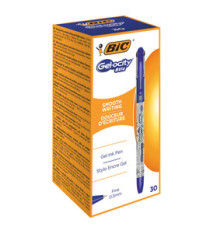 Penne a sfera con cappuccio Gelocity Stic - punta 0,5 mm - blu - Bic - conf. 30 pezzi