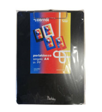 Portablocco con molla in metallo - copertina in PPL - A4 - nero - Iternet